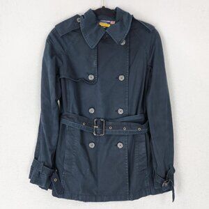 Ralph Lauren Jacket Womens Small Blue Belted Double Breasted Rugby Trench Coat